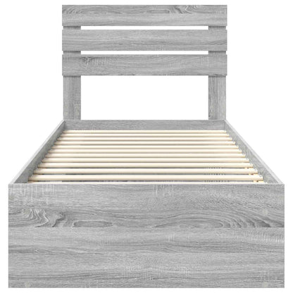 Struttura del letto Grigio Sonoma 100 x 200 cm Pino massello | homemem39