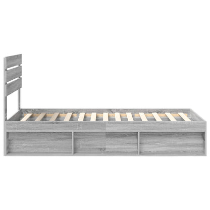 Struttura del letto Grigio Sonoma 100 x 200 cm Pino massello | homemem39