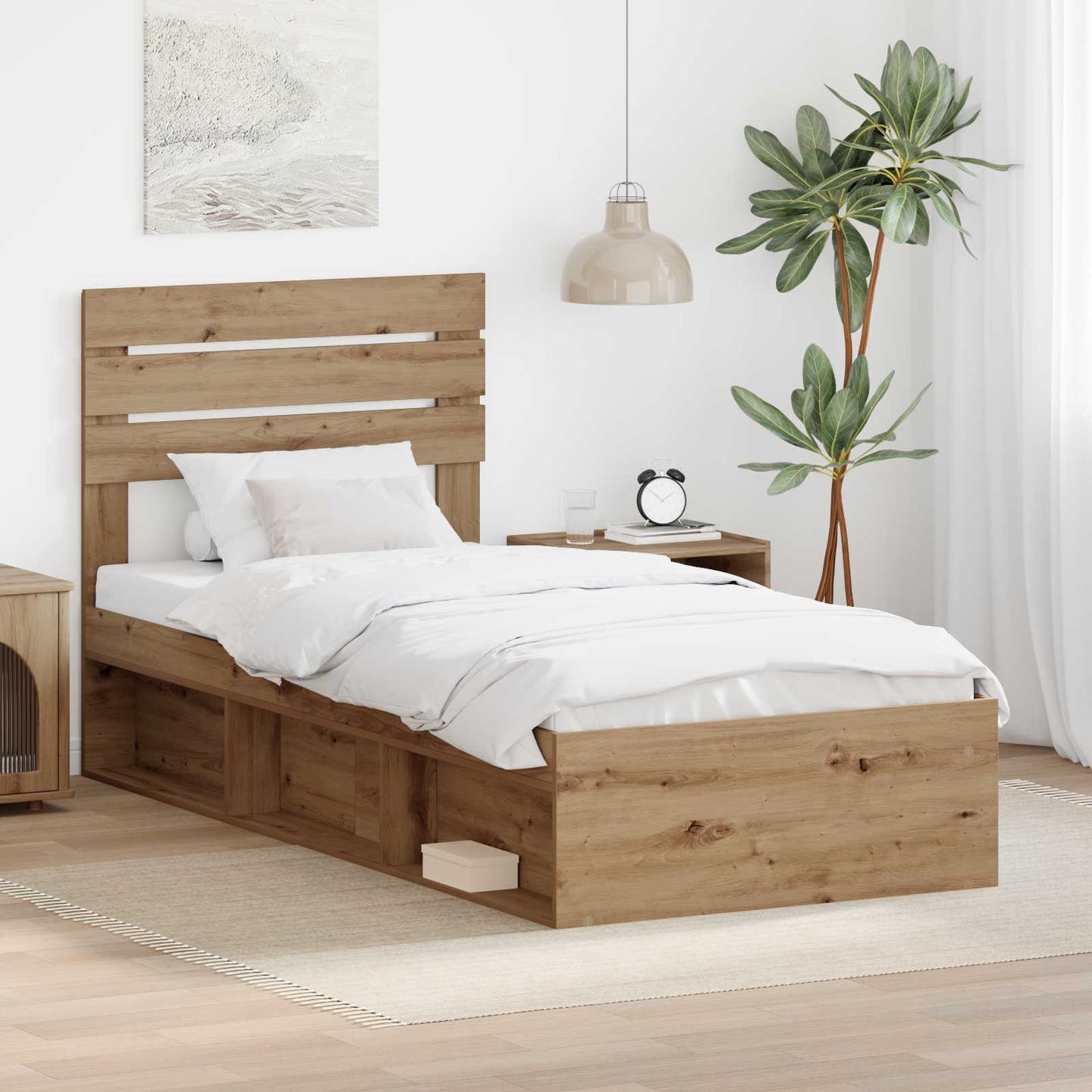 Struttura del letto Rovere Artigianale 100 x 200 cm | homemem39