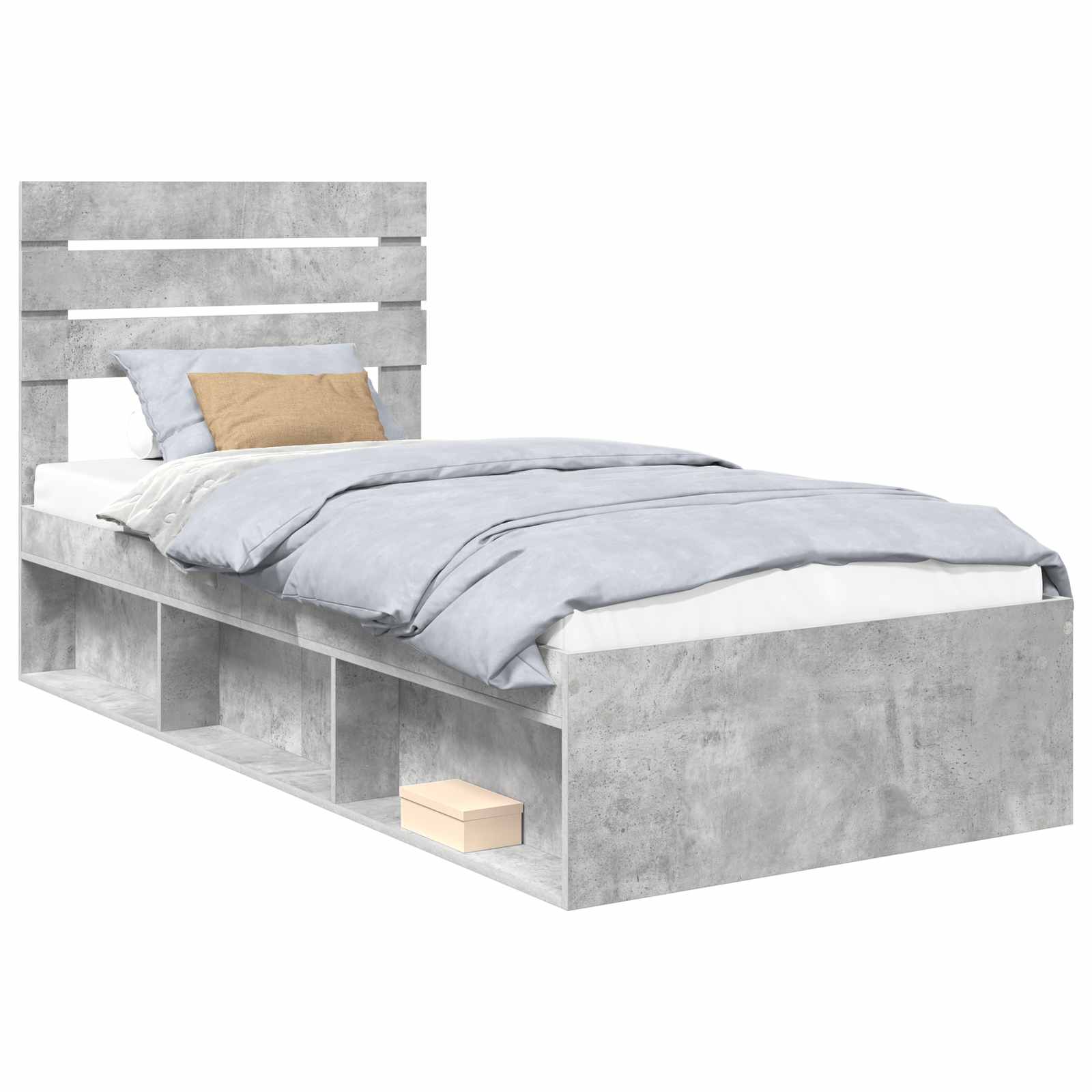 Struttura del letto Calcestruzzo 90 x 200 cm Pino massello | homemem39