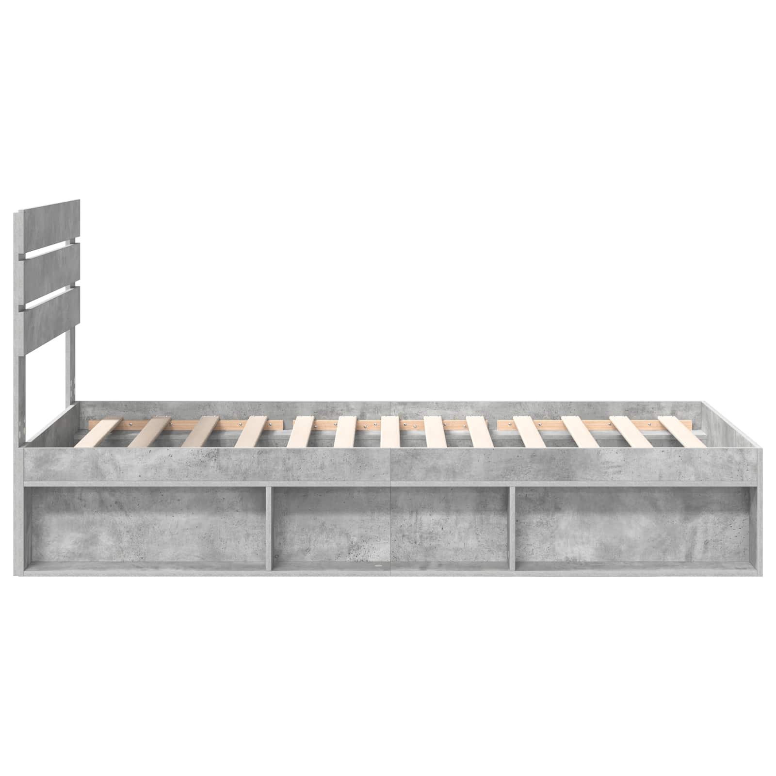 Struttura del letto Calcestruzzo 90 x 200 cm Pino massello | homemem39