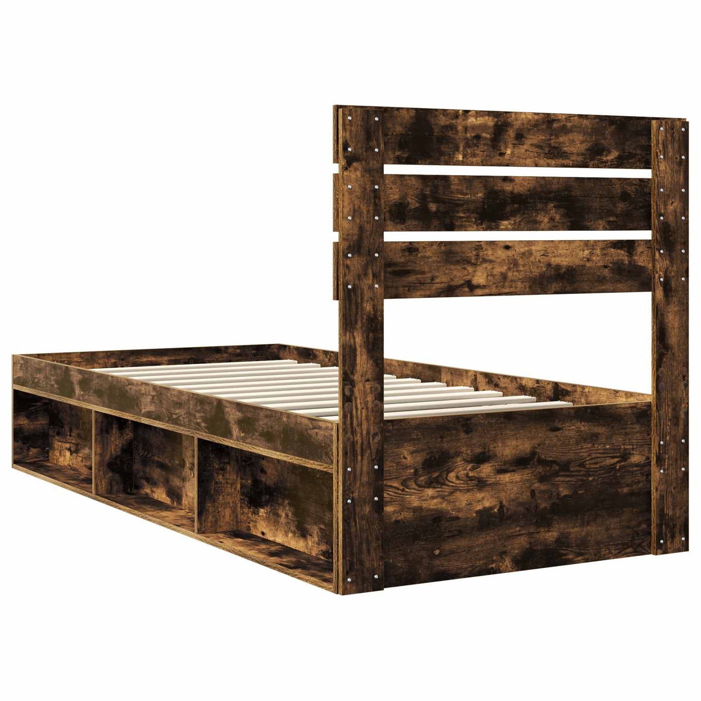 Struttura del letto Rovere fumé 90 x 200 cm Pino massello | homemem39