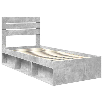 Struttura del letto Grigio Concretè 90 x 190 cm Pino massello | homemem39