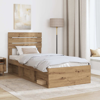 Struttura del letto con testiera Rovere Artigianale 90 x 190 cm | homemem39