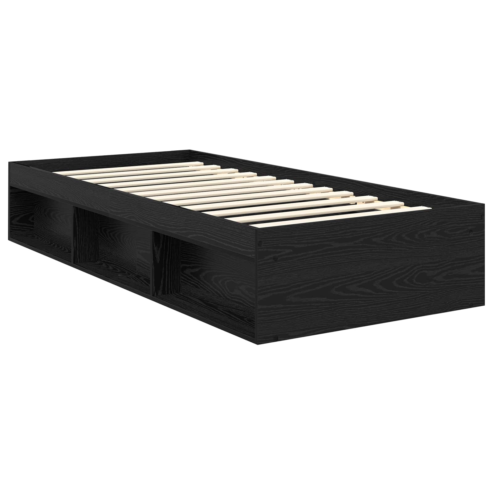 Struttura del letto con testiera Nero 75 x 190 cm Pino massello | homemem39