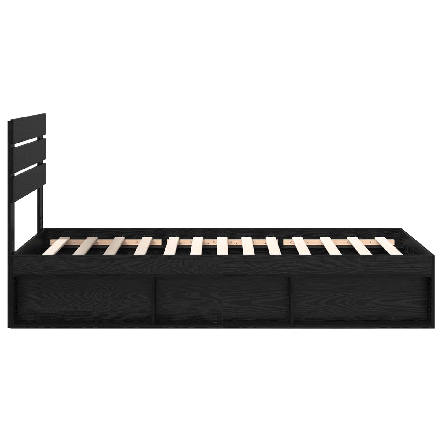 Struttura del letto con testiera Nero 75 x 190 cm Pino massello | homemem39
