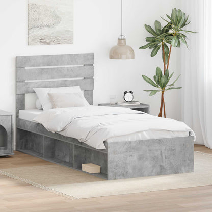 Struttura del letto Grigio Concretè 75 x 190 cm Pino massello | homemem39