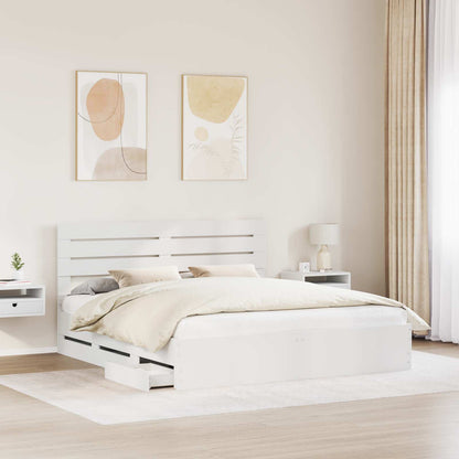 Struttura del letto Bianco 200 x 200 cm Legno Ingegnerizzato | homemem39