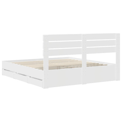 Struttura del letto Bianco 200 x 200 cm Legno Ingegnerizzato | homemem39