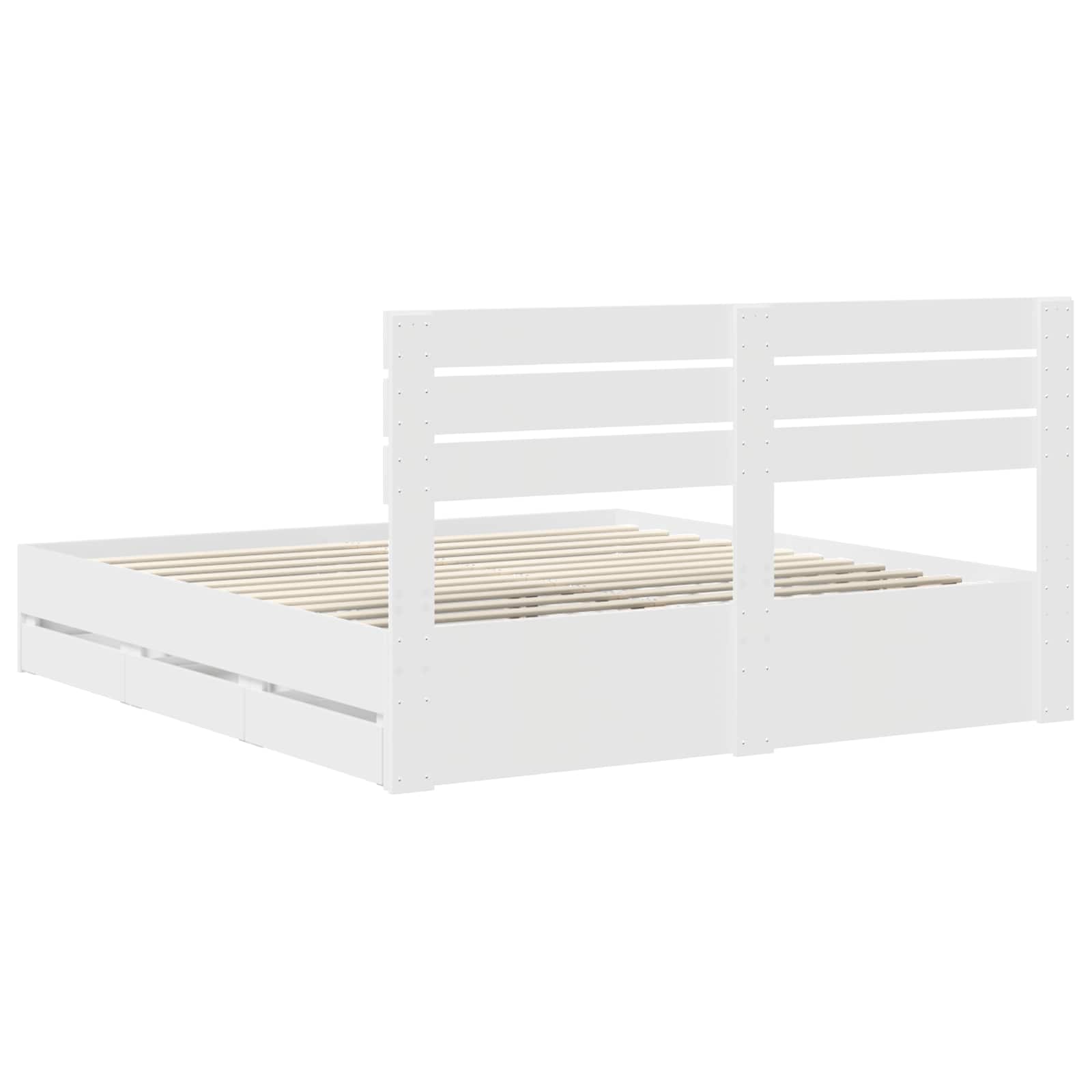 Struttura del letto Bianco 200 x 200 cm Legno Ingegnerizzato | homemem39