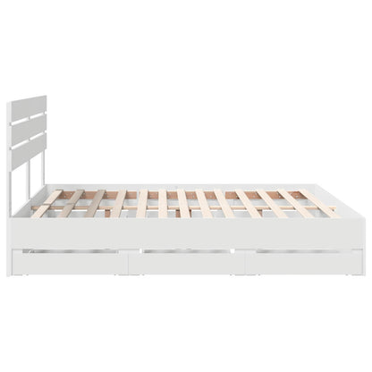 Struttura del letto Bianco 200 x 200 cm Legno Ingegnerizzato | homemem39
