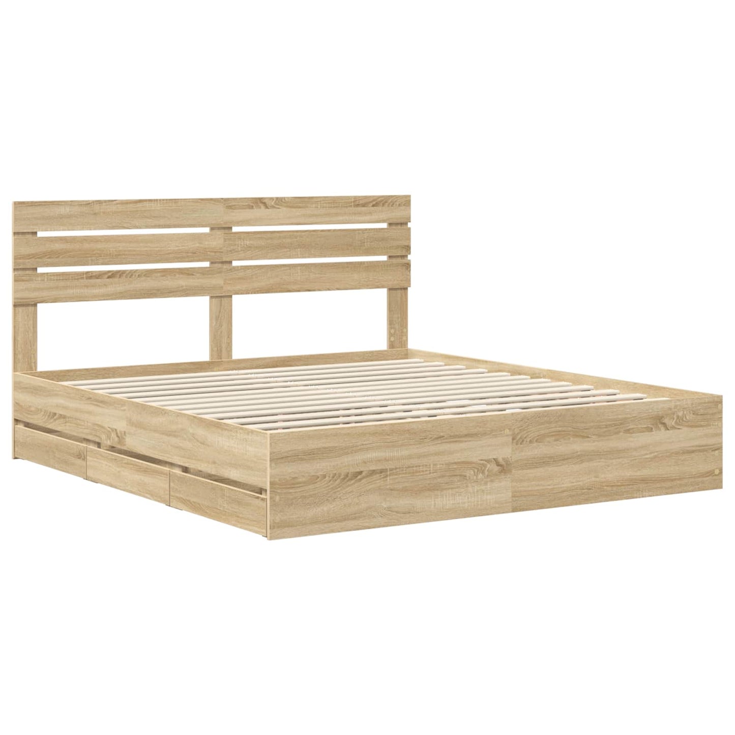 Struttura del letto con cassetto Rovere Sonoma 200 x 200 cm | homemem39