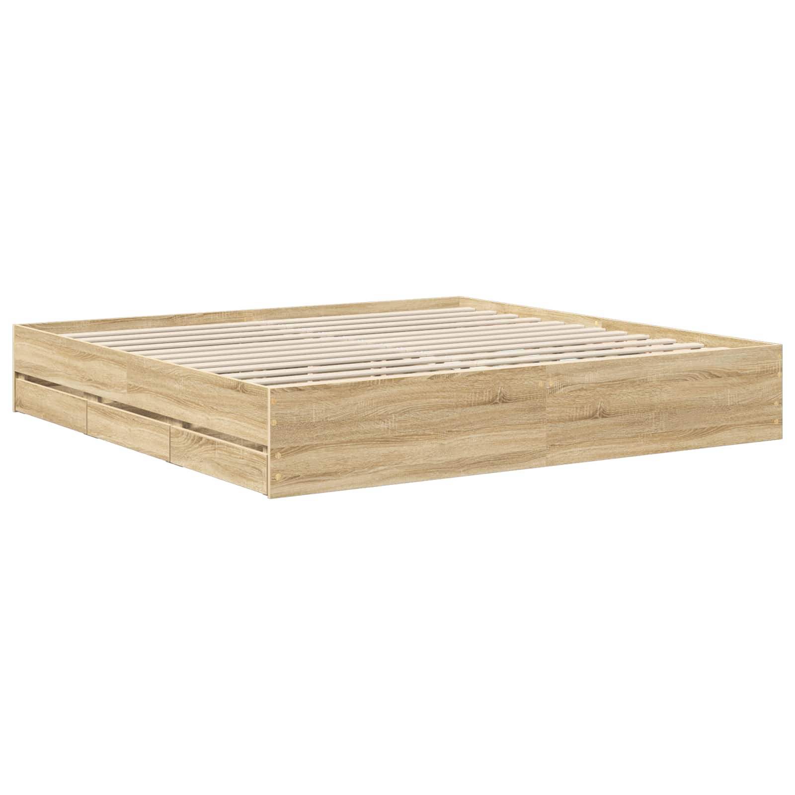 Struttura del letto con cassetto Rovere Sonoma 200 x 200 cm | homemem39