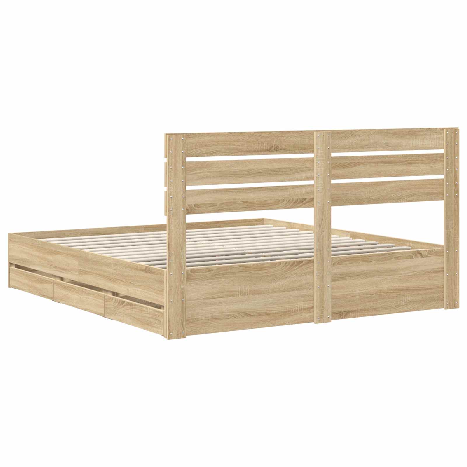 Struttura del letto con cassetto Rovere Sonoma 200 x 200 cm - homemem39