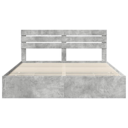Struttura del letto con cassetto Grigio cemento 200 x 200 cm | homemem39