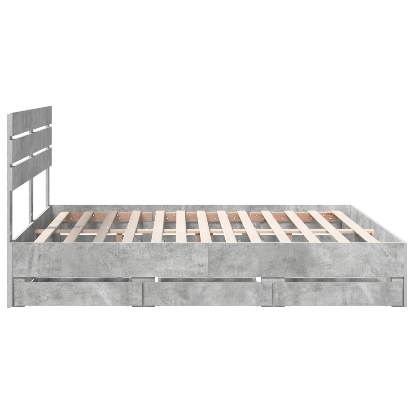 Struttura del letto con cassetto Grigio cemento 200 x 200 cm | homemem39