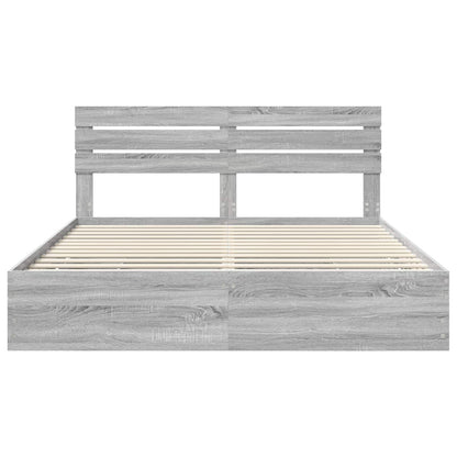 Struttura del letto con cassetto Grigio Sonoma 200 x 200 cm | homemem39