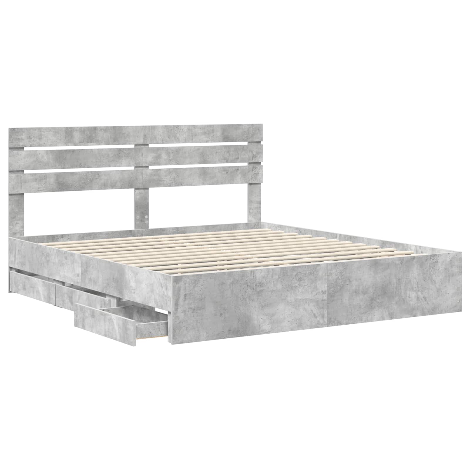 Struttura del letto con cassetto Grigio cemento 180 x 200 cm | homemem39
