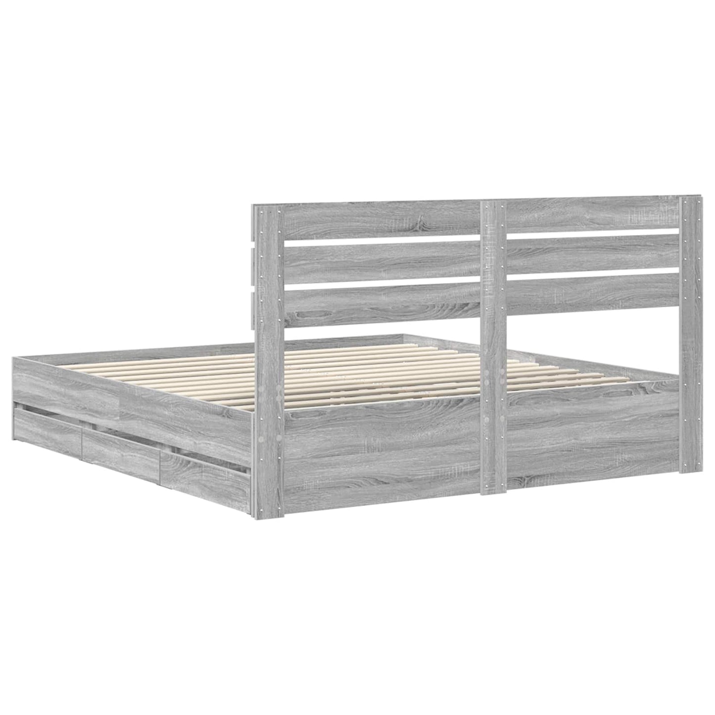 Struttura del letto con cassetto Grigio Sonoma 180 x 200 cm | homemem39