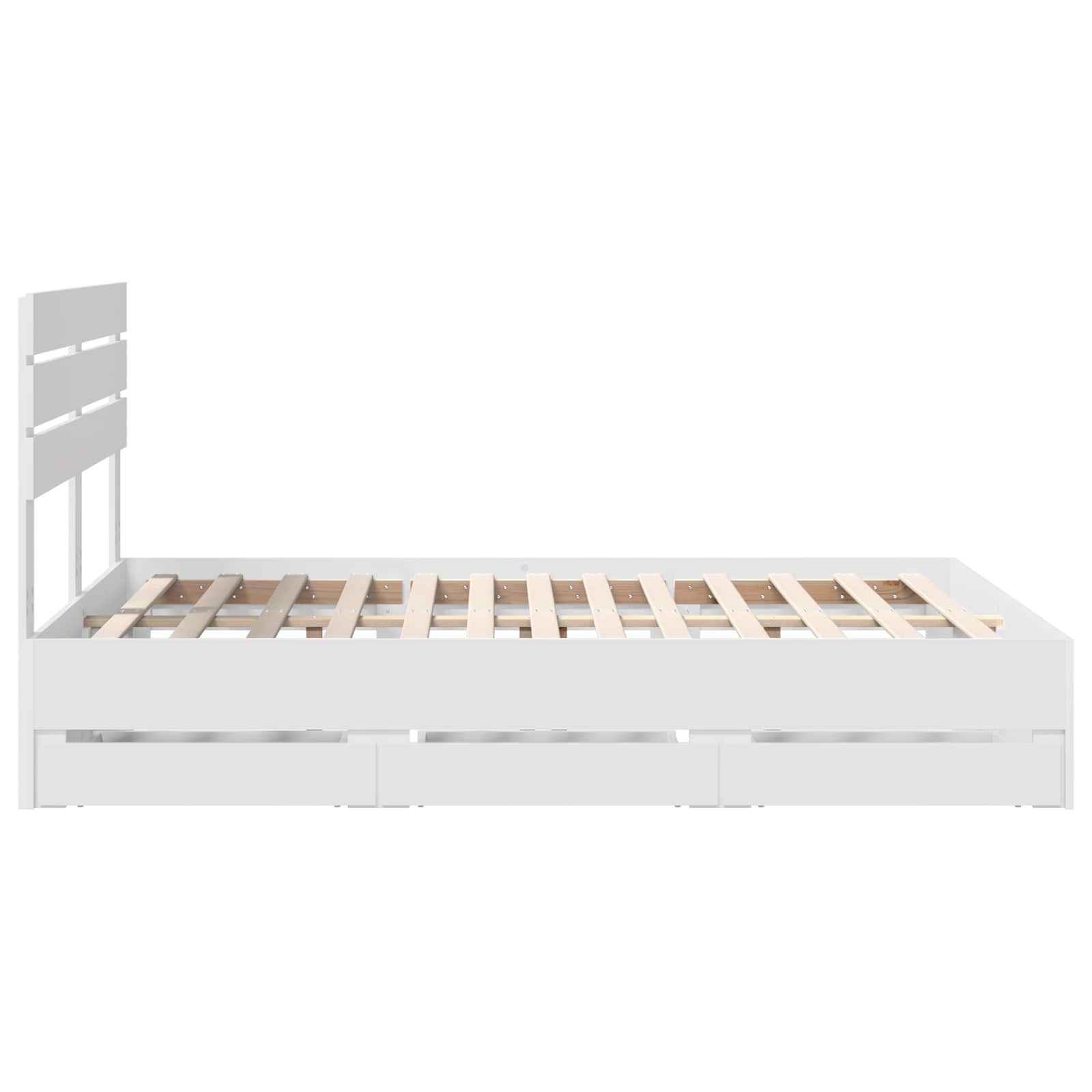 Struttura del letto Bianco 160 x 200 cm Legno Ingegnerizzato | homemem39