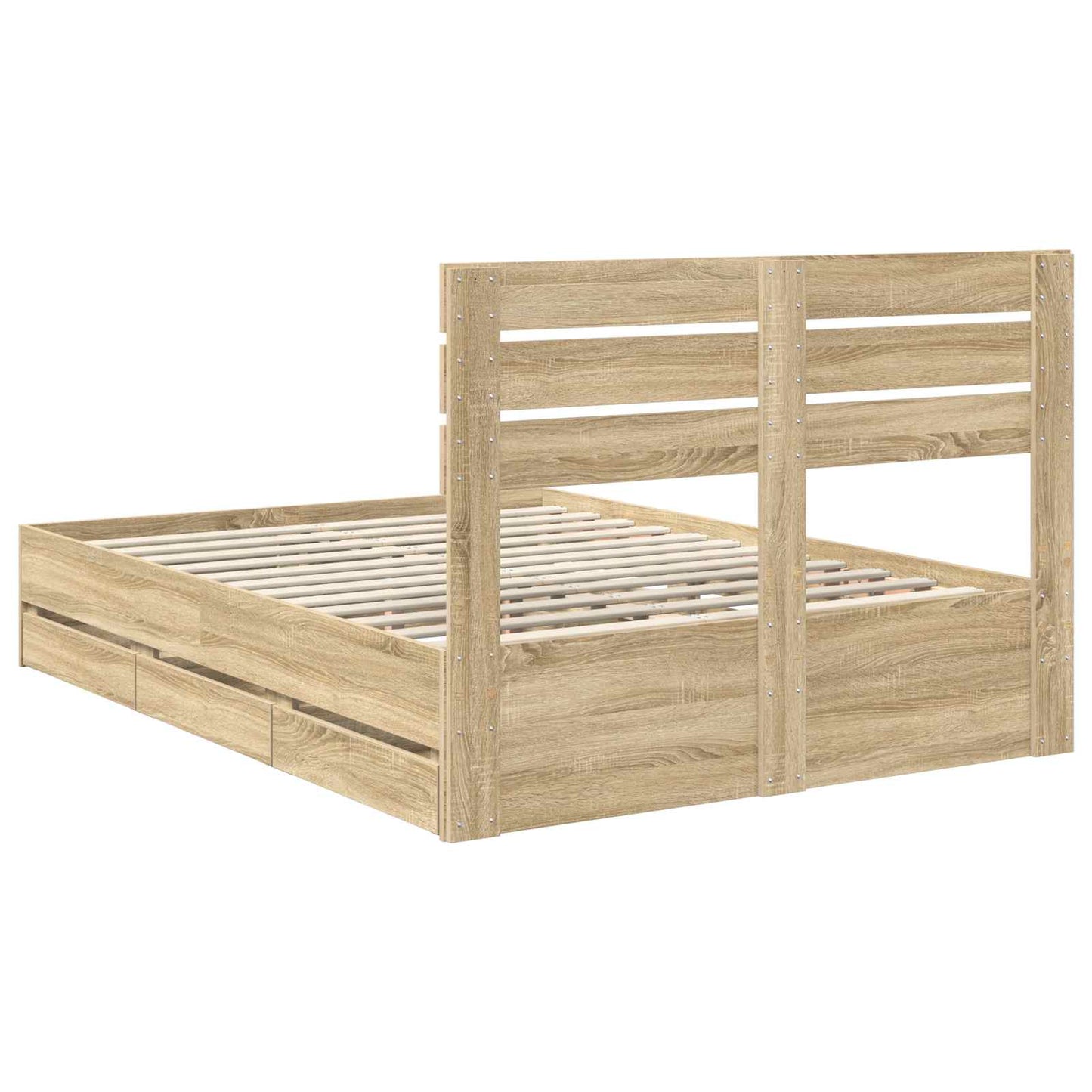 Struttura del letto con cassetto Rovere Sonoma 160 x 200 cm | homemem39