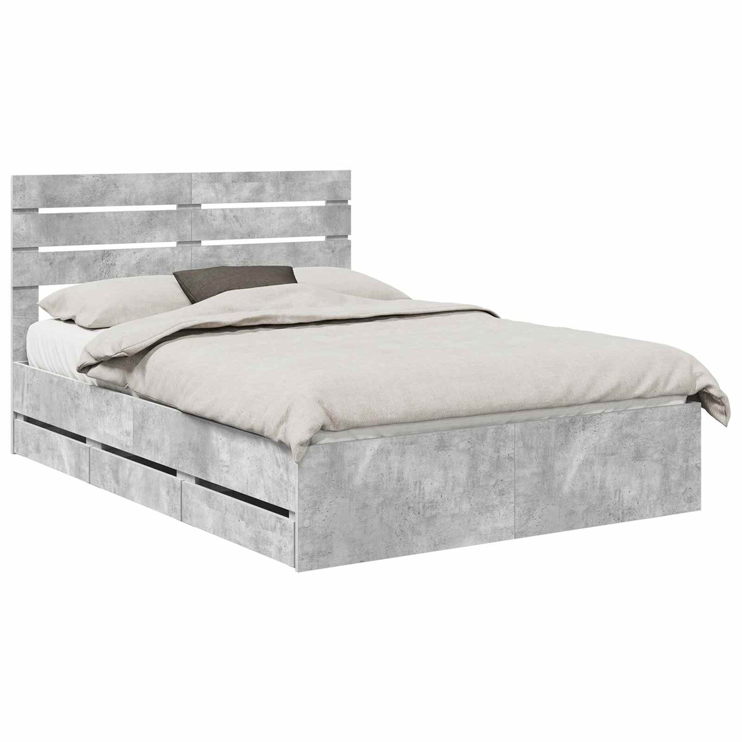 Struttura del letto con cassetto Grigio cemento 150 x 200 cm