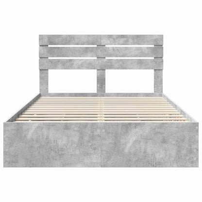Struttura del letto con cassetto Grigio cemento 150 x 200 cm