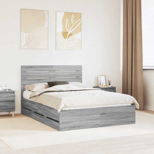 Struttura del letto con cassetto Grigio Sonoma 150 x 200 cm