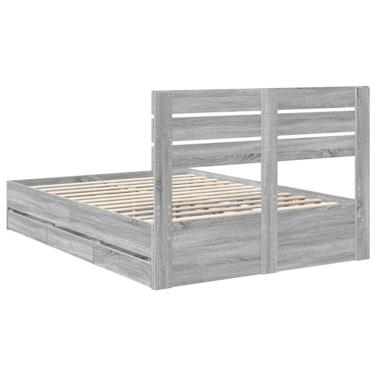 Struttura del letto con cassetto Grigio Sonoma 140 x 200 cm - homemem39