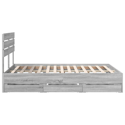Struttura del letto con cassetto Grigio Sonoma 140 x 190 cm