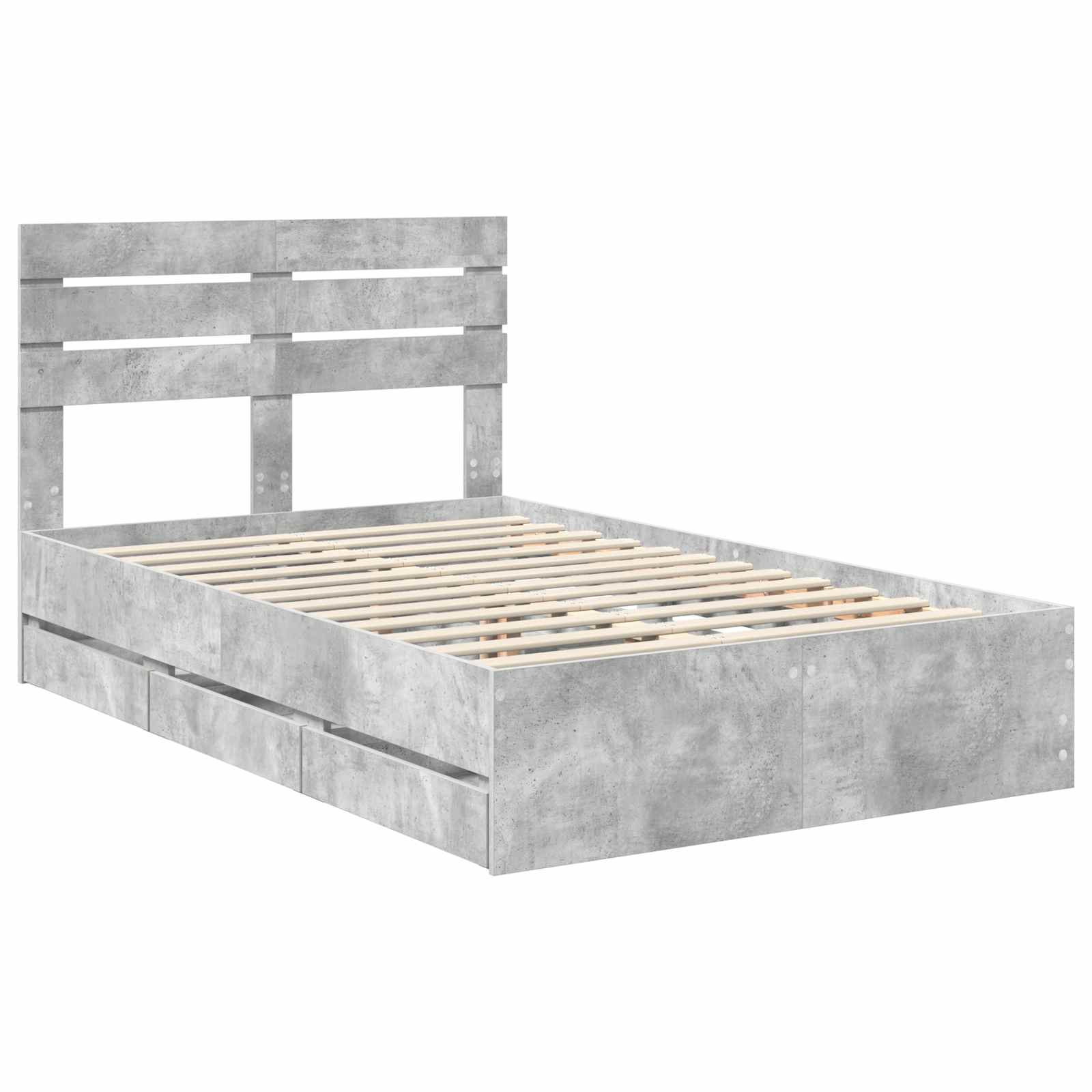 Struttura del letto con cassetto Grigio cemento 135 x 190 cm | homemem39