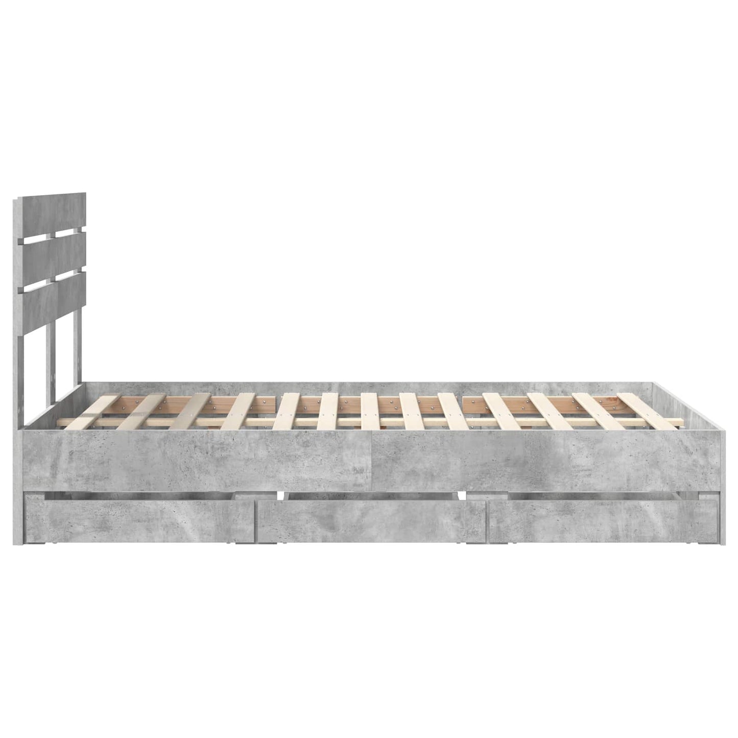 Struttura del letto con cassetto Grigio cemento 135 x 190 cm | homemem39