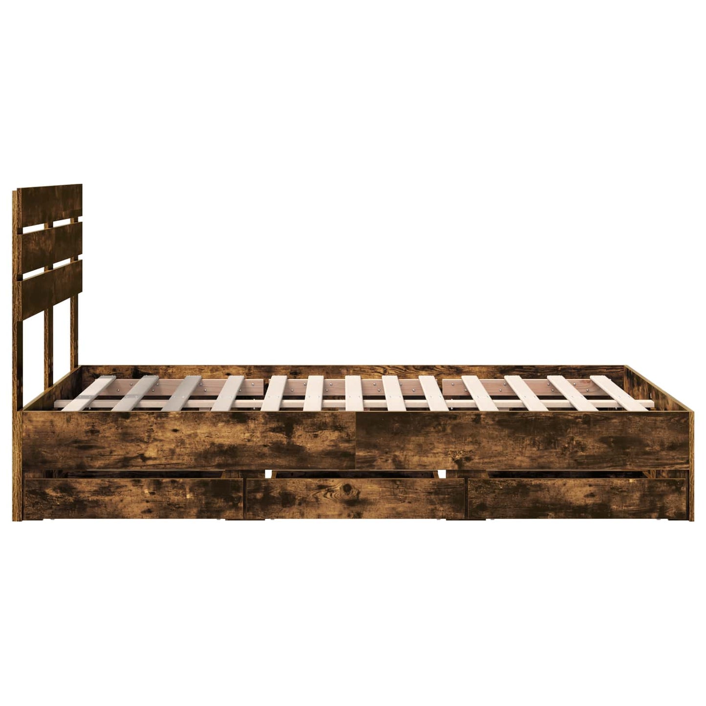 Struttura del letto con cassetto Rovere fumé 135 x 190 cm | homemem39