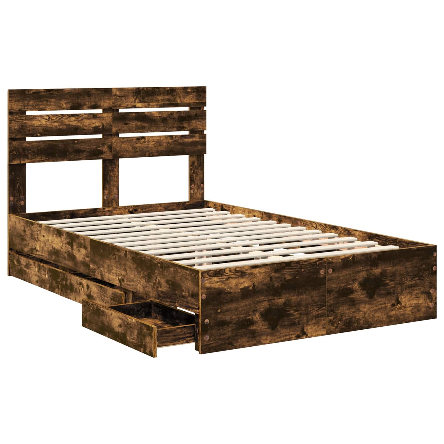 Struttura del letto con cassetto Rovere fumé 120 x 200 cm | homemem39