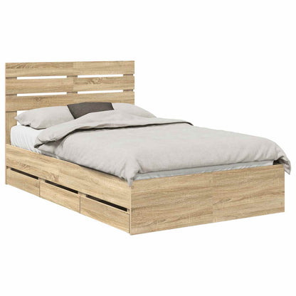 Struttura del letto con cassetto Rovere Sonoma 120 x 190 cm
