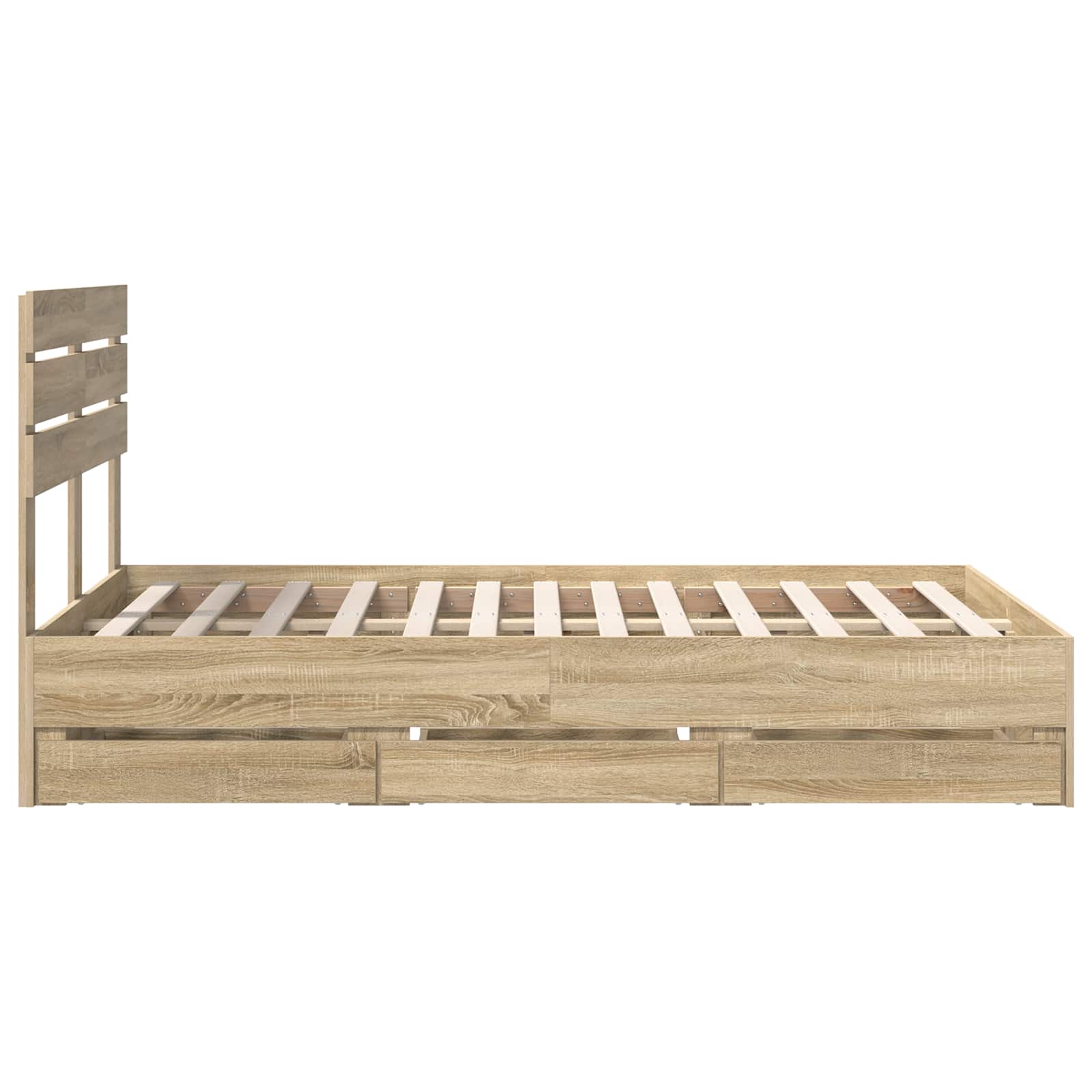 Struttura del letto con cassetto Rovere Sonoma 120 x 190 cm | homemem39