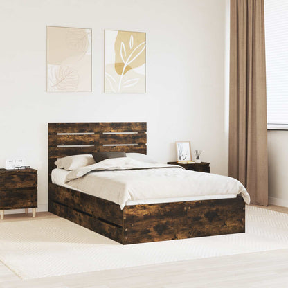 Struttura del letto con cassetto Rovere fumé 120 x 190 cm | homemem39