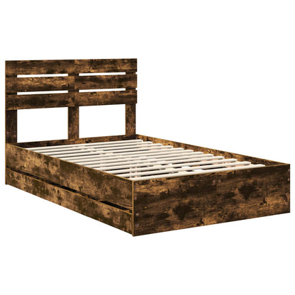 Struttura del letto con cassetto Rovere fumé 120 x 190 cm | homemem39
