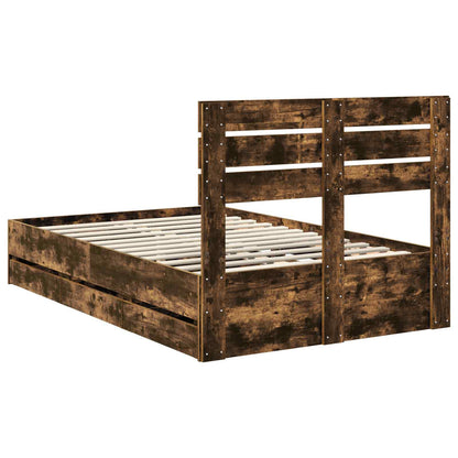 Struttura del letto con cassetto Rovere fumé 120 x 190 cm | homemem39