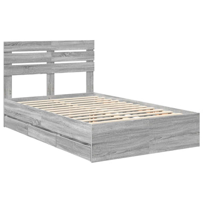 Struttura del letto con cassetto Grigio Sonoma 120 x 190 cm | homemem39