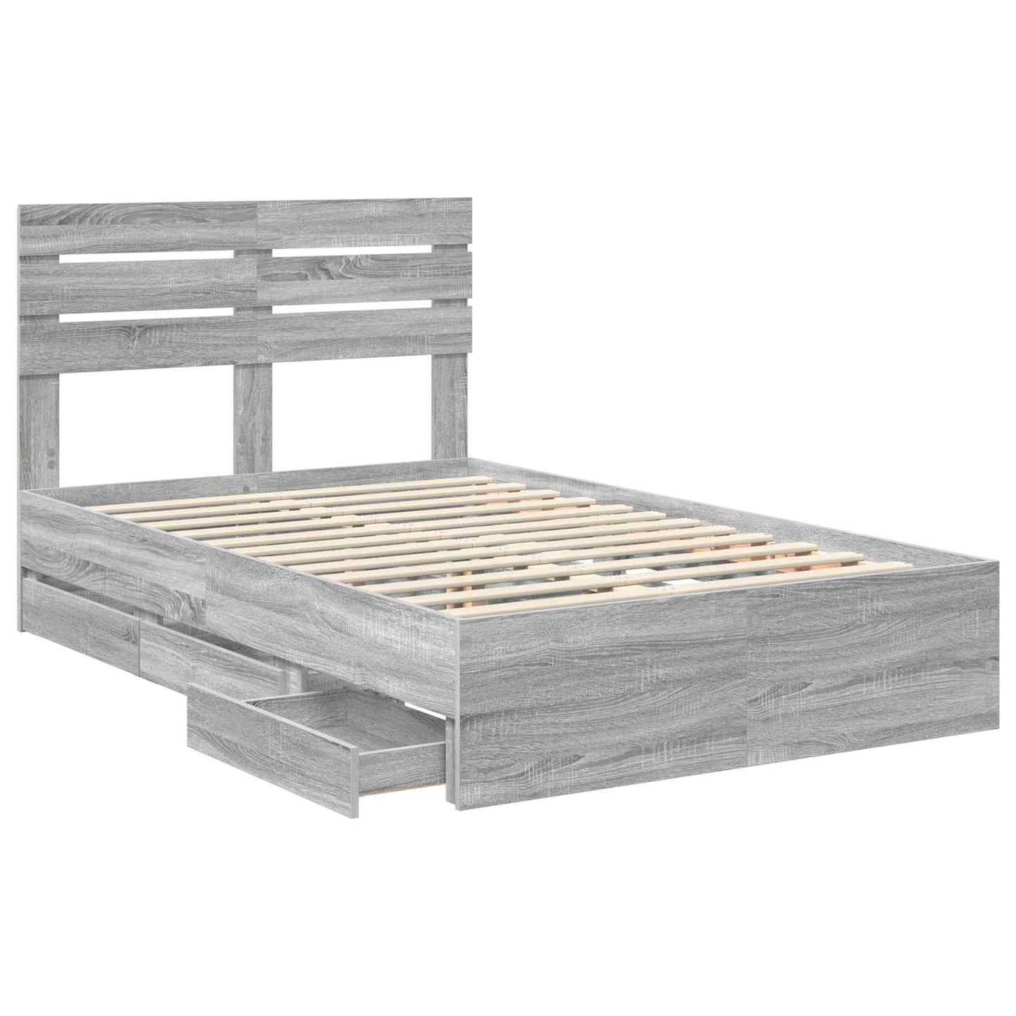 Struttura del letto con cassetto Grigio Sonoma 120 x 190 cm | homemem39
