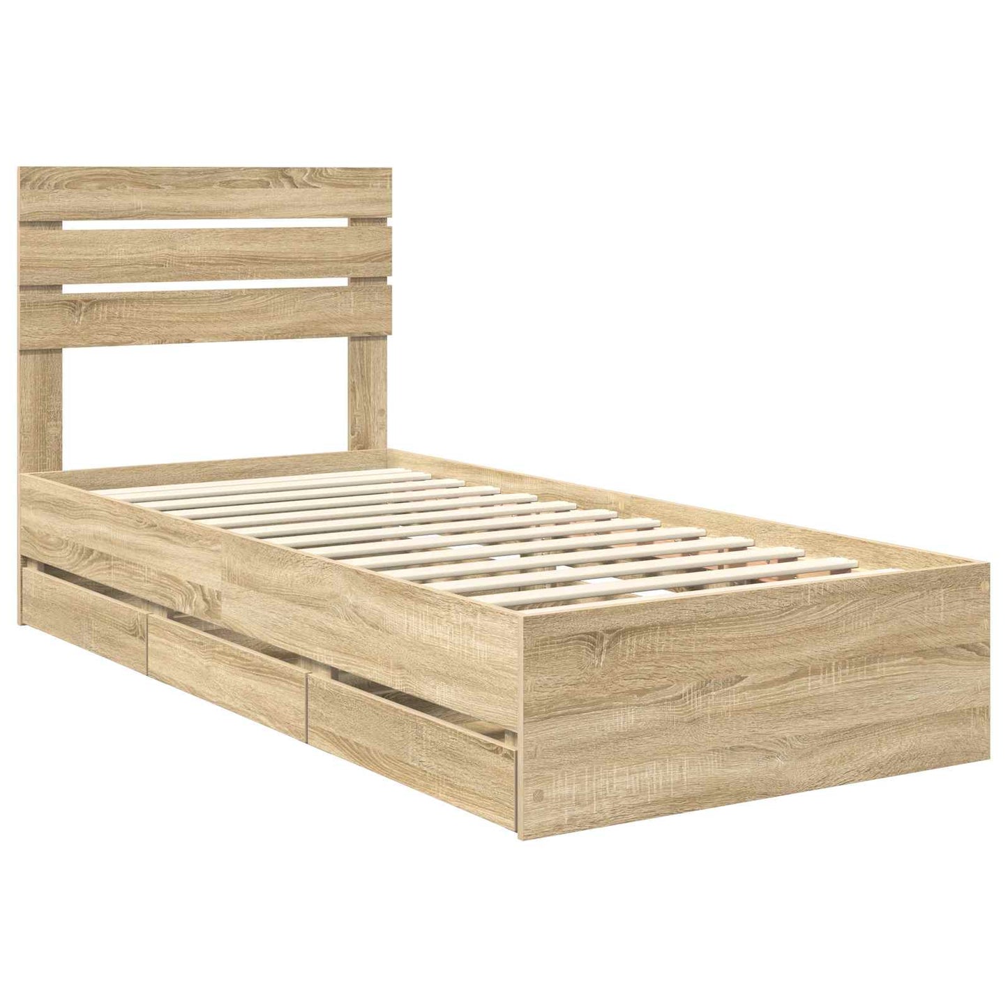 Struttura del letto con cassetto Rovere Sonoma 100 x 200 cm | homemem39