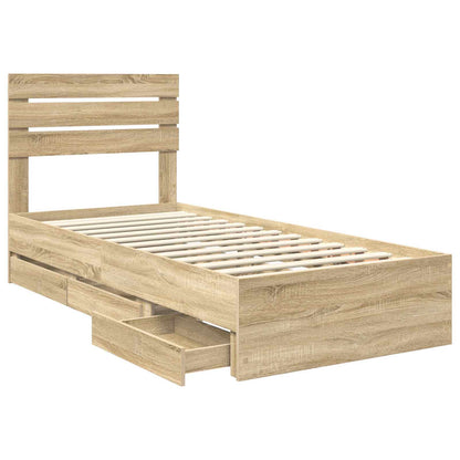 Struttura del letto con cassetto Rovere Sonoma 100 x 200 cm | homemem39