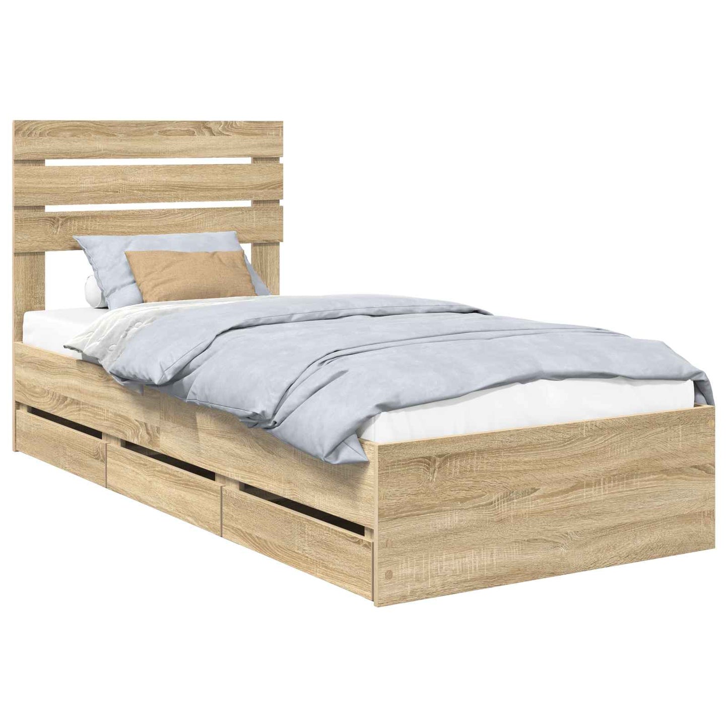Struttura del letto con cassetto Rovere Sonoma 90 x 200 cm | homemem39