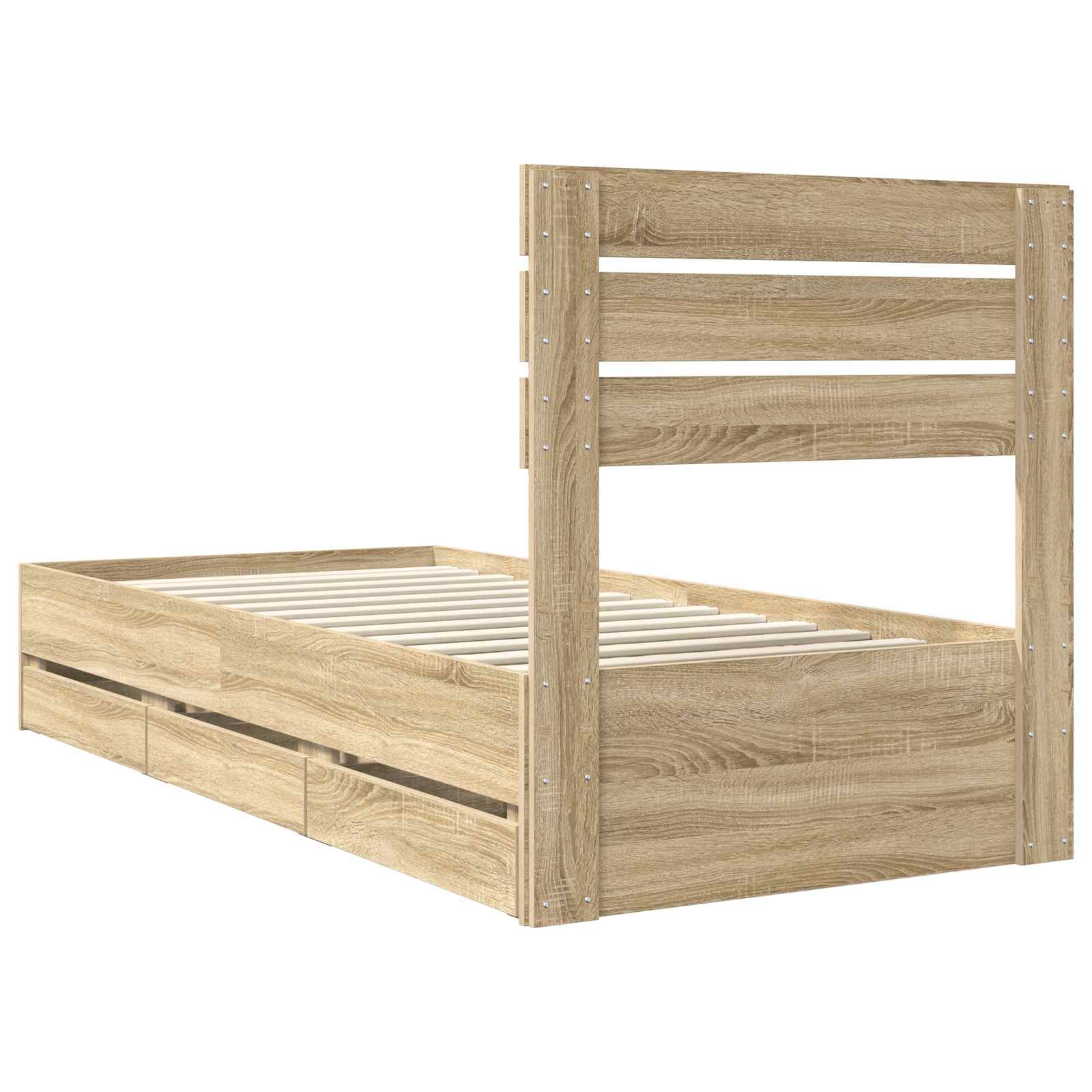 Struttura del letto con cassetto Rovere Sonoma 75 x 190 cm - homemem39