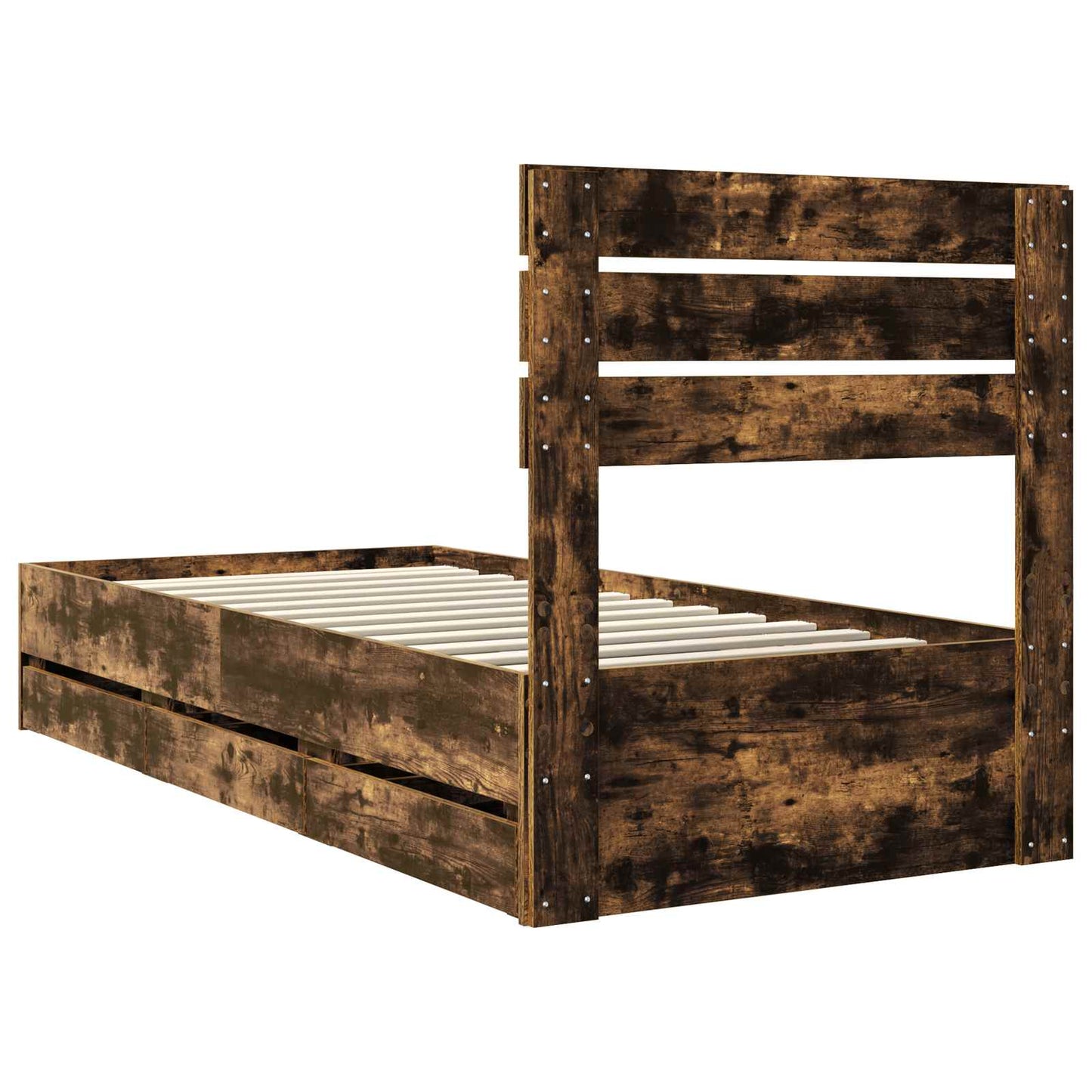 Struttura del letto con cassetto Rovere fumé 75 x 190 cm | homemem39