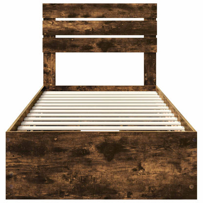 Struttura del letto con cassetto Rovere fumé 75 x 190 cm