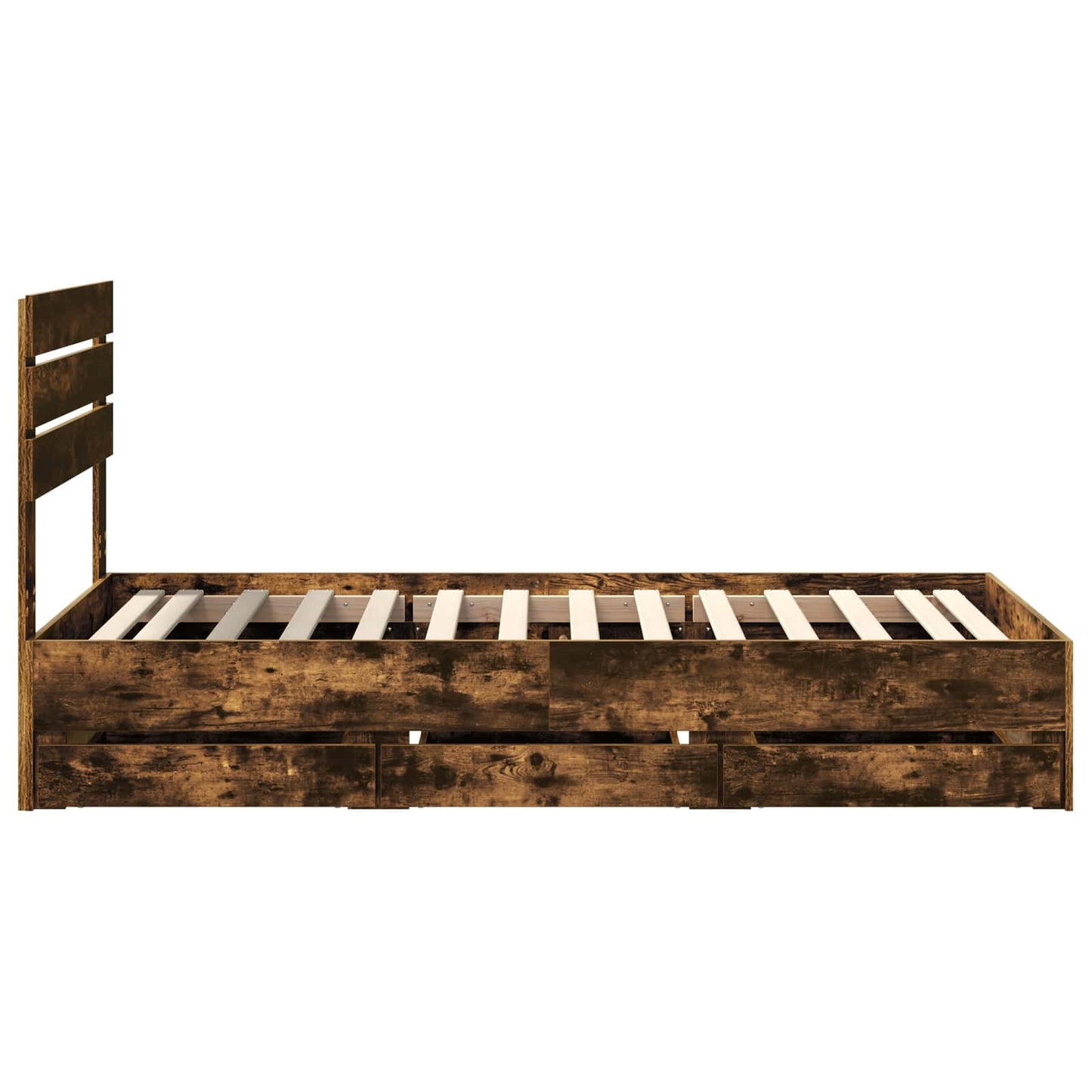 Struttura del letto con cassetto Rovere fumé 75 x 190 cm