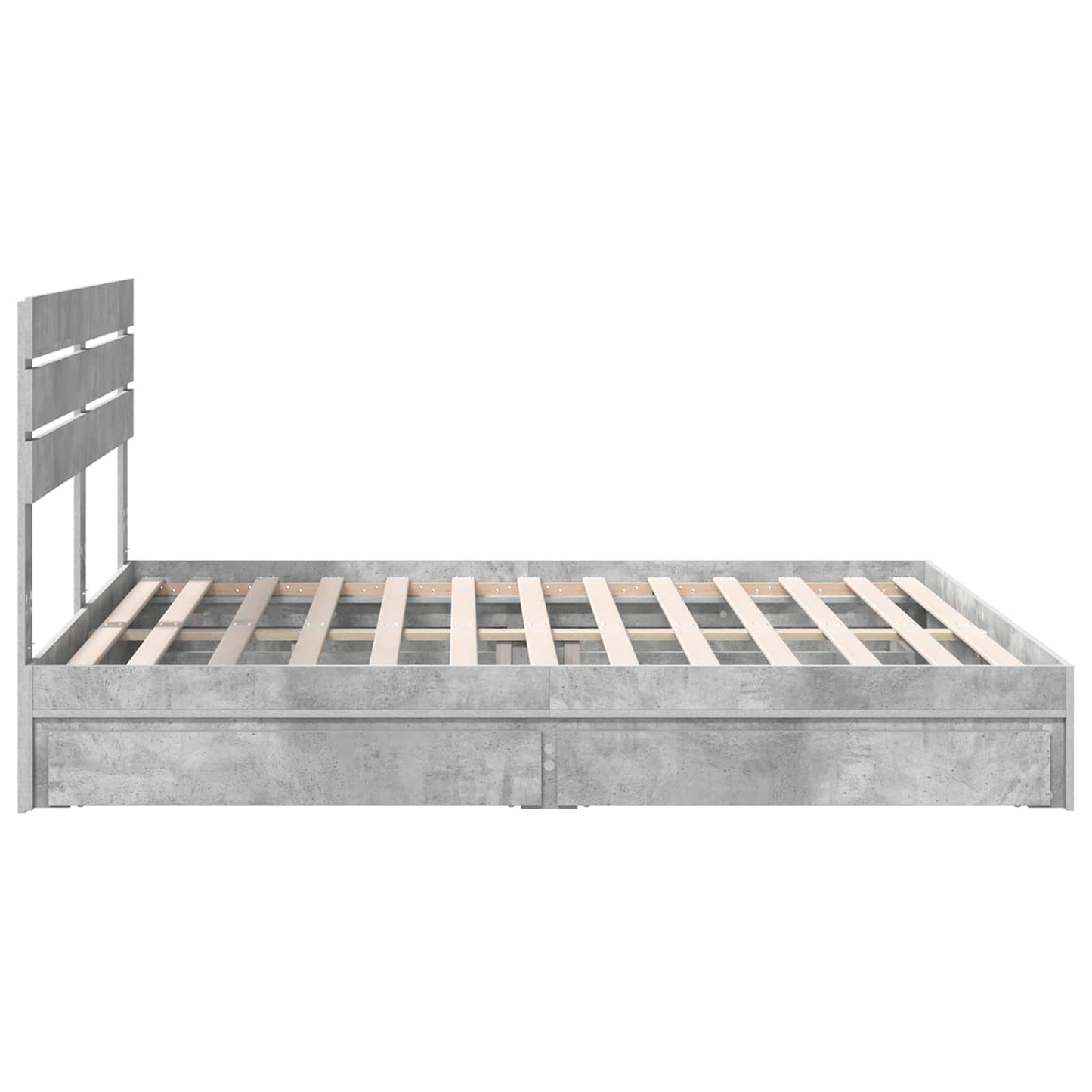 Letto con Contenitore con testiera Grigio cemento 200 x 200 cm | homemem39