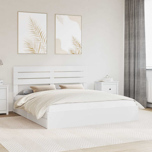 Letto con Contenitore Bianco 180 x 200 cm Legno multistrato | homemem39